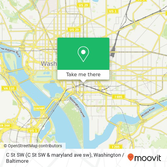 C St SW (C St SW & maryland ave sw), Washington, DC 20024 map