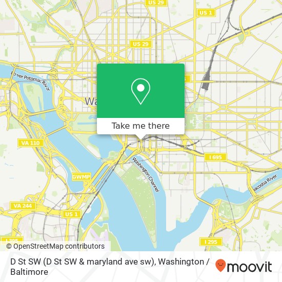 Mapa de D St SW (D St SW & maryland ave sw), Washington, DC 20024