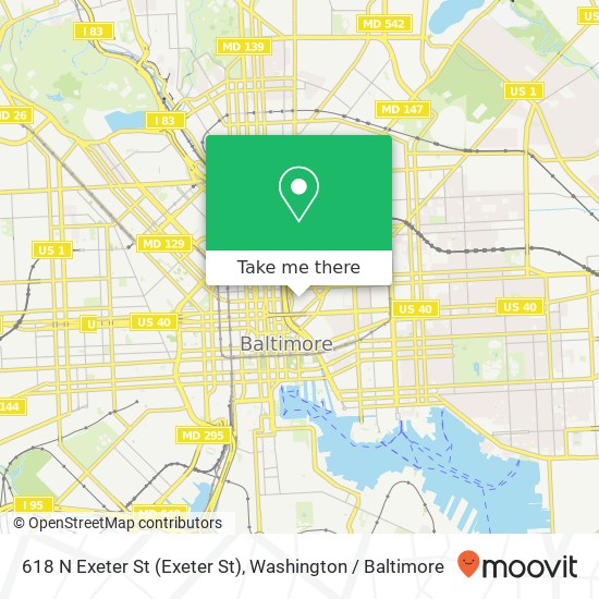 Mapa de 618 N Exeter St (Exeter St), Baltimore, MD 21202