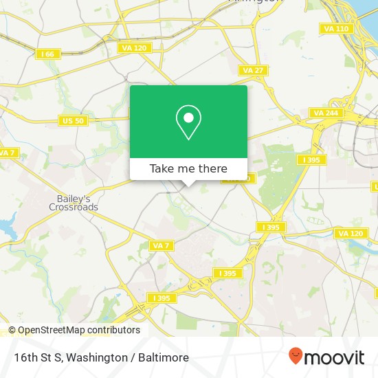 Mapa de 16th St S, Arlington, VA 22204