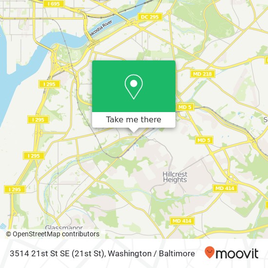 Mapa de 3514 21st St SE (21st St), Washington, DC 20020