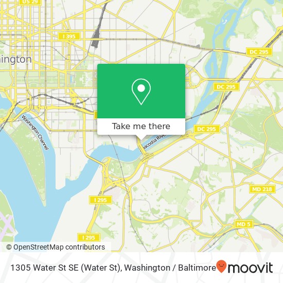 Mapa de 1305 Water St SE (Water St), Washington, DC 20003