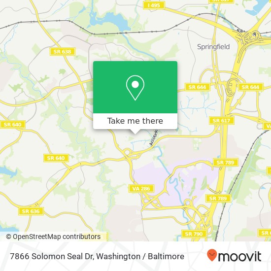 7866 Solomon Seal Dr, Springfield, VA 22152 map