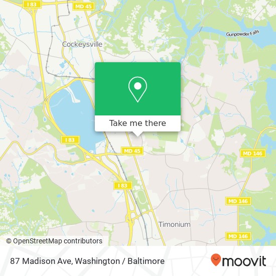 Mapa de 87 Madison Ave, Cockeysville, MD 21030