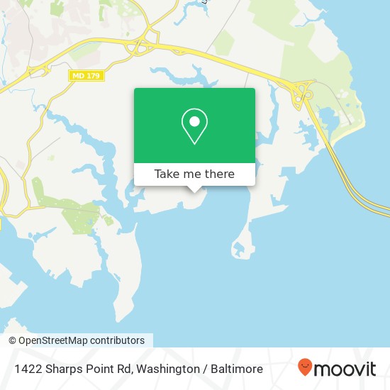 Mapa de 1422 Sharps Point Rd, Annapolis, MD 21409