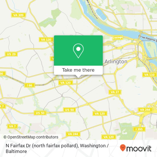 Mapa de N Fairfax Dr (north fairfax pollard), Arlington, VA 22201