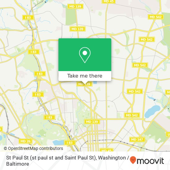 Mapa de St Paul St (st paul st and Saint Paul St), Baltimore, MD 21218