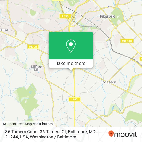 36 Tamers Court, 36 Tamers Ct, Baltimore, MD 21244, USA map