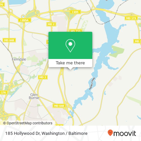 Mapa de 185 Hollywood Dr, Glen Burnie, MD 21060