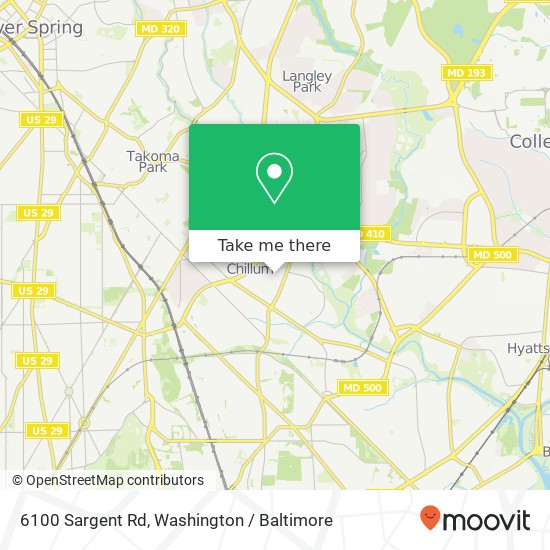 Mapa de 6100 Sargent Rd, Hyattsville, MD 20782