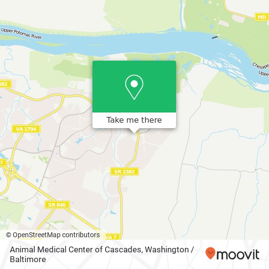 Mapa de Animal Medical Center of Cascades, 20789 Great Falls Plz