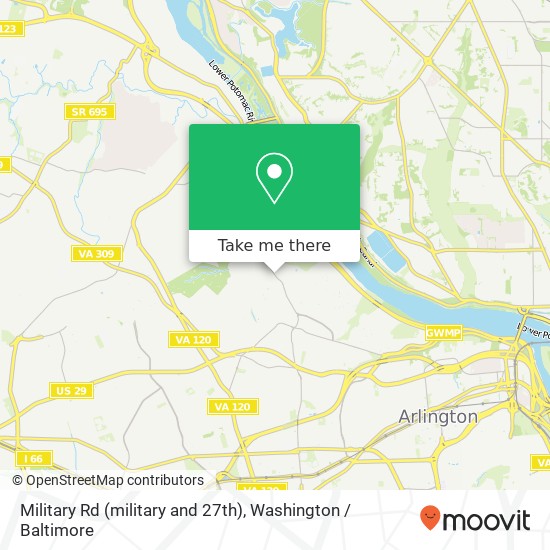 Military Rd (military and 27th), Arlington, VA 22207 map