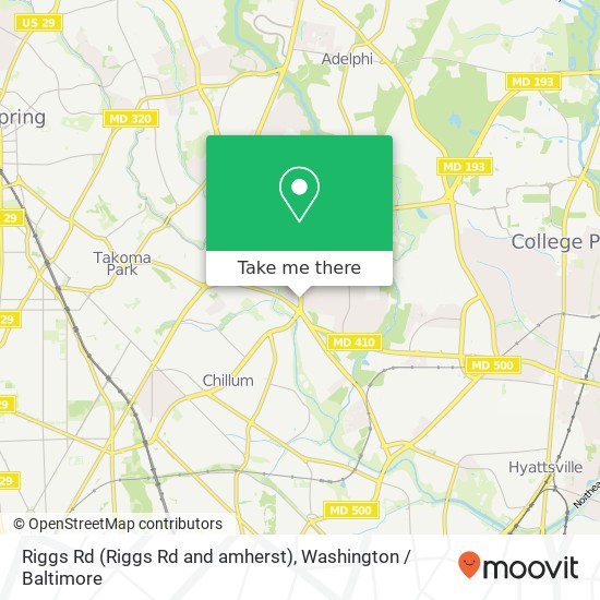 Mapa de Riggs Rd (Riggs Rd and amherst), Hyattsville, MD 20783