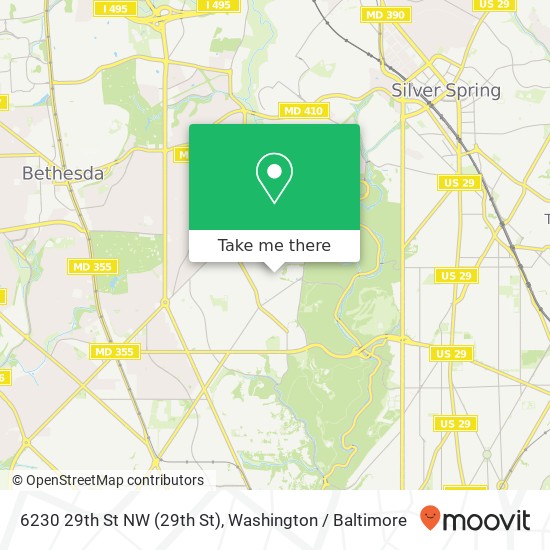 Mapa de 6230 29th St NW (29th St), Washington, DC 20015