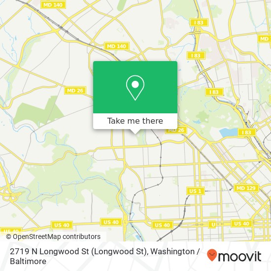 Mapa de 2719 N Longwood St (Longwood St), Baltimore, MD 21216