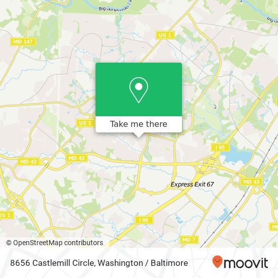 Mapa de 8656 Castlemill Circle, 8656 Castlemill Cir, Nottingham, MD 21236, USA