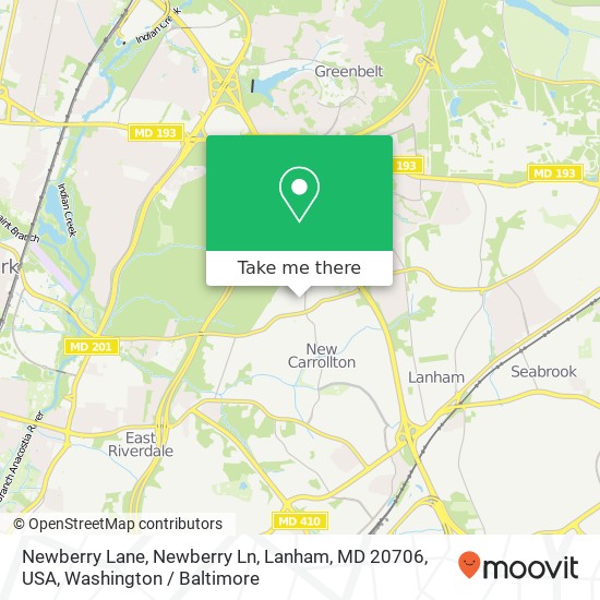 Newberry Lane, Newberry Ln, Lanham, MD 20706, USA map