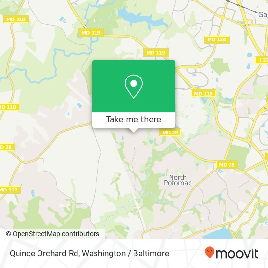 Mapa de Quince Orchard Rd, Gaithersburg, MD 20878