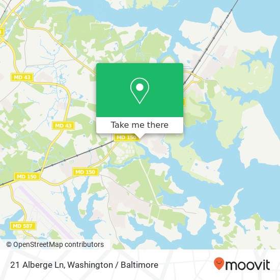 Mapa de 21 Alberge Ln, Middle River, MD 21220