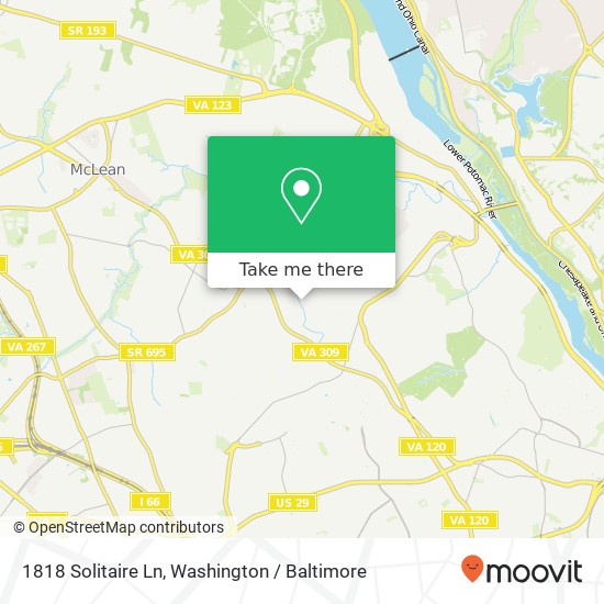 Mapa de 1818 Solitaire Ln, McLean, VA 22101