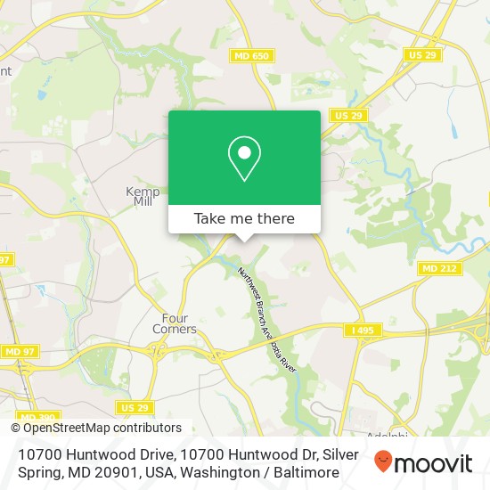 10700 Huntwood Drive, 10700 Huntwood Dr, Silver Spring, MD 20901, USA map