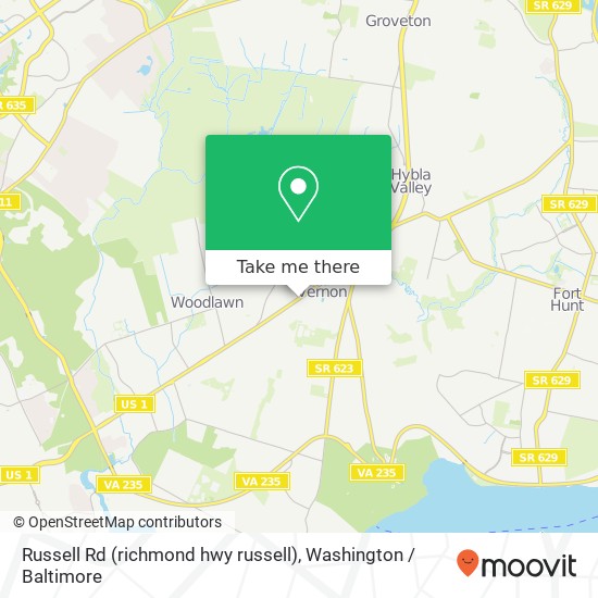 Russell Rd (richmond hwy russell), Alexandria, VA 22309 map