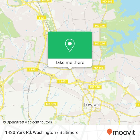Mapa de 1420 York Rd, Lutherville Timonium, MD 21093
