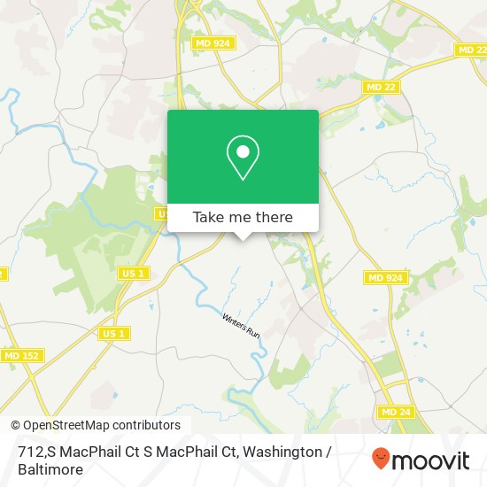 Mapa de 712,S MacPhail Ct S MacPhail Ct, Bel Air, MD 21014