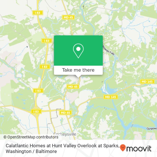 Mapa de Calatlantic Homes at Hunt Valley Overlook at Sparks