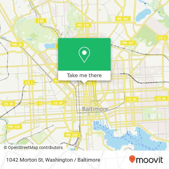 Mapa de 1042 Morton St, Baltimore, MD 21201