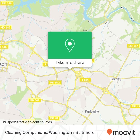 Mapa de Cleaning Companions, 1805 E Joppa Rd