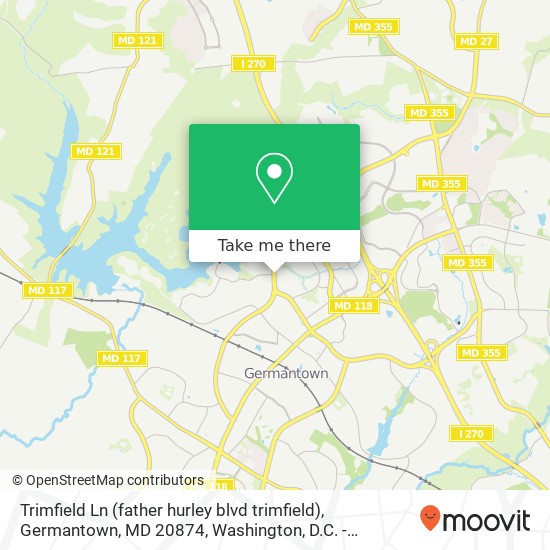 Mapa de Trimfield Ln (father hurley blvd trimfield), Germantown, MD 20874