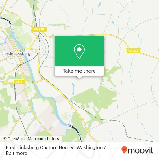 Fredericksburg Custom Homes map