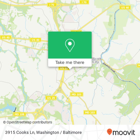 Mapa de 3915 Cooks Ln, Ellicott City, MD 21043