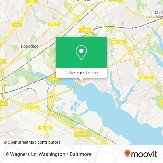 Mapa de 6 Wagners Ln, Essex, MD 21221