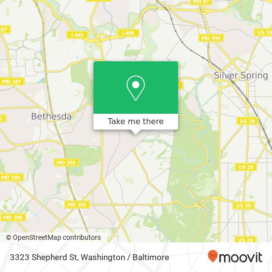 Mapa de 3323 Shepherd St, Chevy Chase, MD 20815