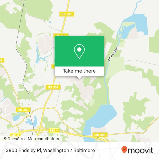 Mapa de 3800 Endsley Pl, Upper Marlboro, MD 20772
