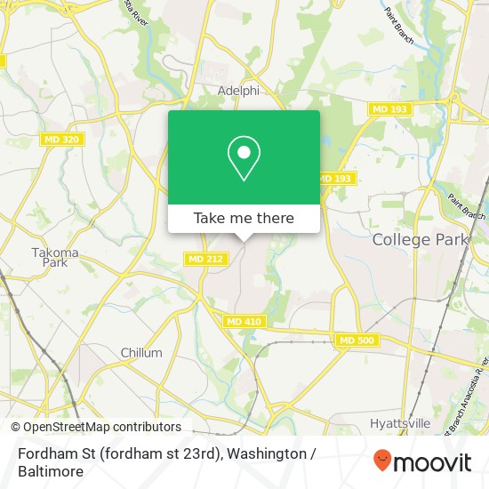 Mapa de Fordham St (fordham st 23rd), Hyattsville, MD 20783