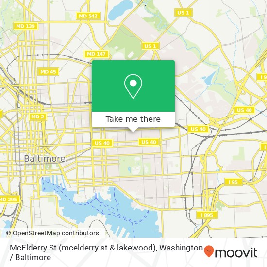 Mapa de McElderry St (mcelderry st & lakewood), Baltimore, MD 21205