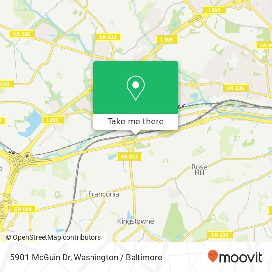 Mapa de 5901 McGuin Dr, Alexandria, VA 22310