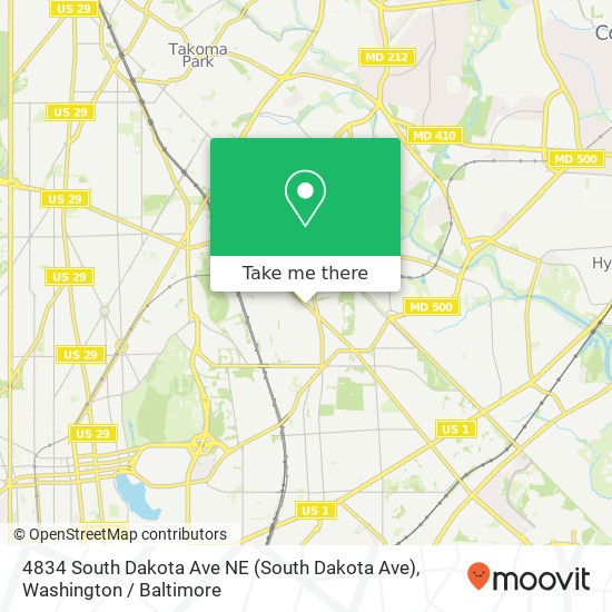 Mapa de 4834 South Dakota Ave NE (South Dakota Ave), Washington, DC 20017