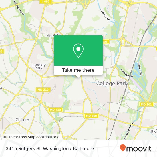Mapa de 3416 Rutgers St, Hyattsville, MD 20783