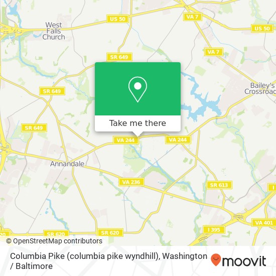 Mapa de Columbia Pike (columbia pike wyndhill), Annandale, VA 22003