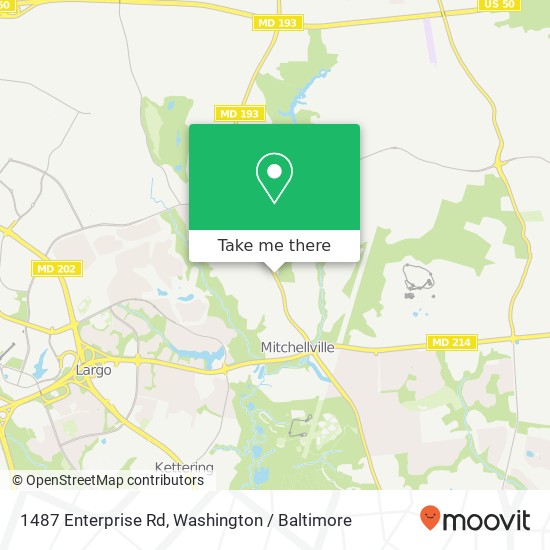 Mapa de 1487 Enterprise Rd, Bowie, MD 20721