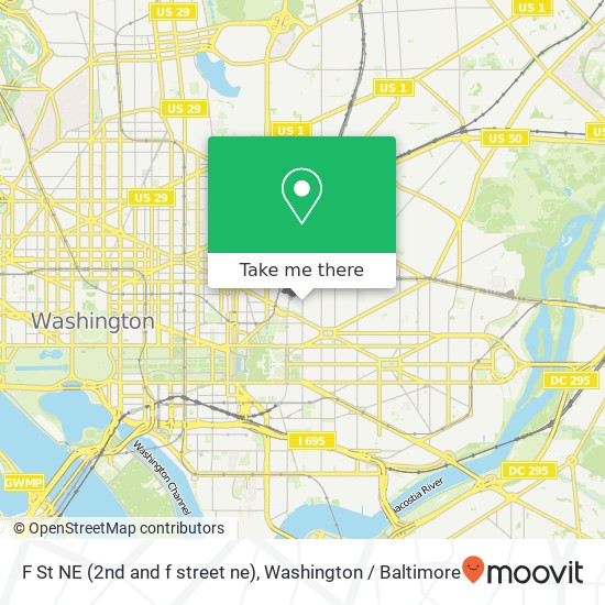 Mapa de F St NE (2nd and f street ne), Washington, DC 20002