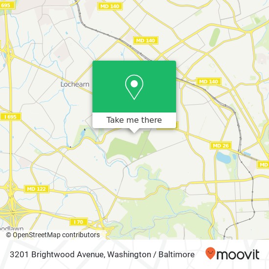 Mapa de 3201 Brightwood Avenue, 3201 Brightwood Ave, Baltimore, MD 21207, USA