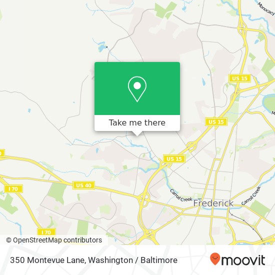 350 Montevue Lane, 350 Montevue Ln, Frederick, MD 21702, USA map