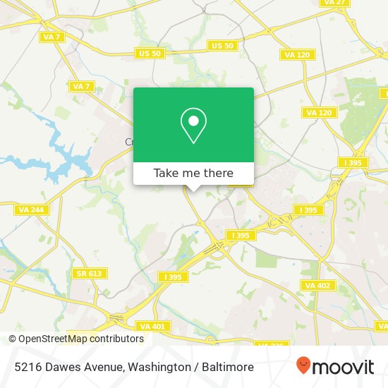 Mapa de 5216 Dawes Avenue, 5216 Dawes Ave, Alexandria, VA 22311, USA