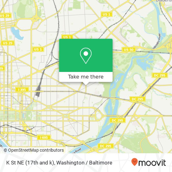 Mapa de K St NE (17th and k), Washington, DC 20002