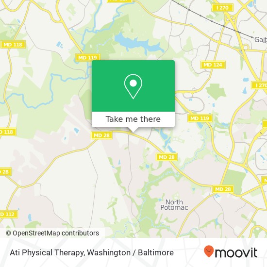 Ati Physical Therapy, 12151 Darnestown Rd map